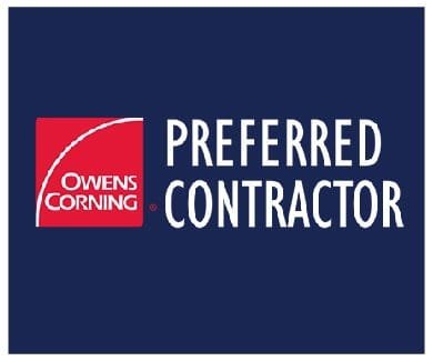Owens Corning preferred roofing contractor logo for quality roofing services.